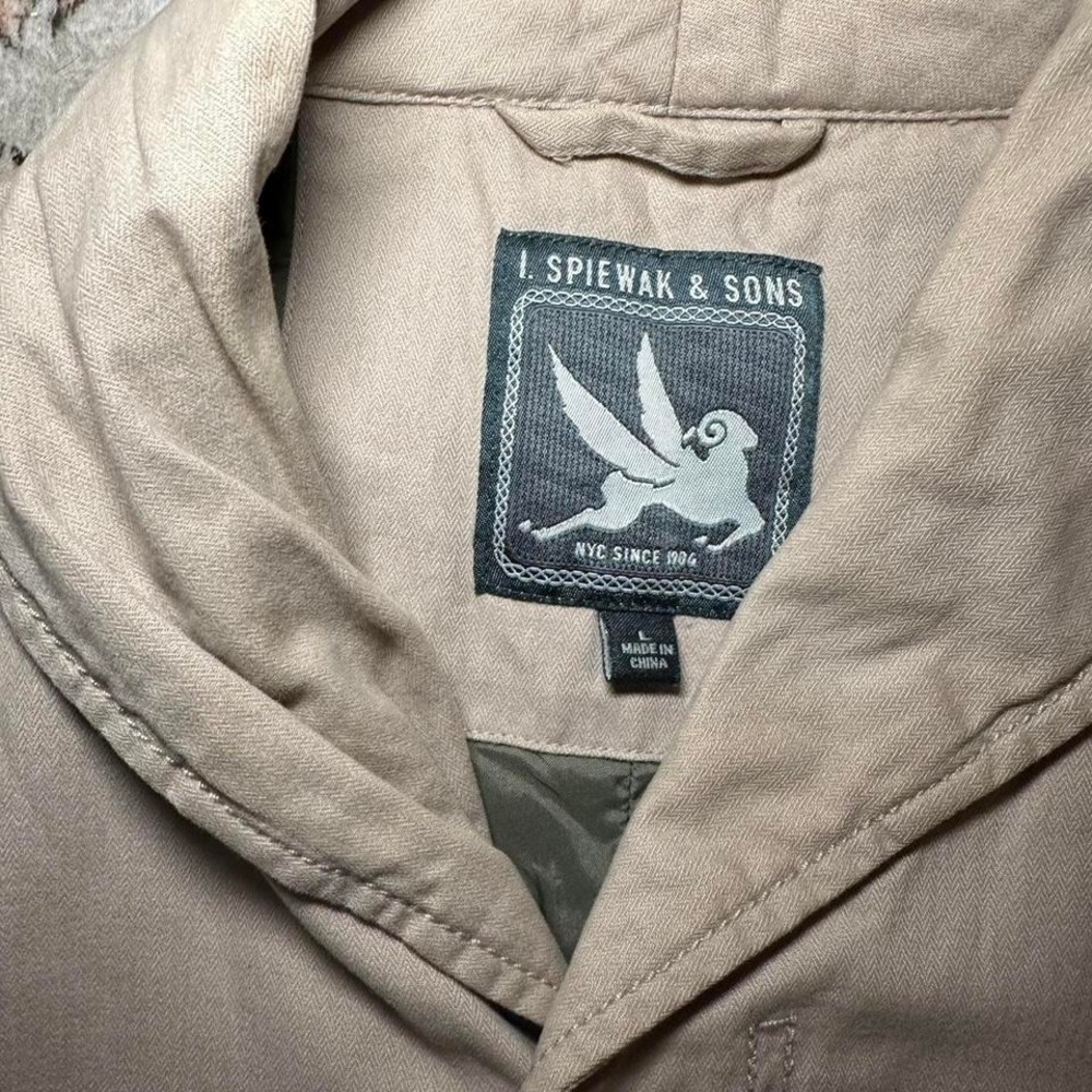 I. Spiewak & Sons Chore Jacket – Tan Herringbone Cotton‎ - Picture 3 of 6